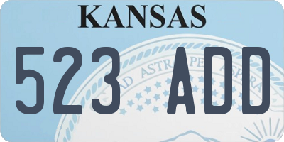 KS license plate 523ADD