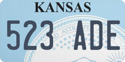 KS license plate 523ADE