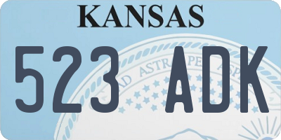 KS license plate 523ADK
