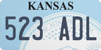 KS license plate 523ADL