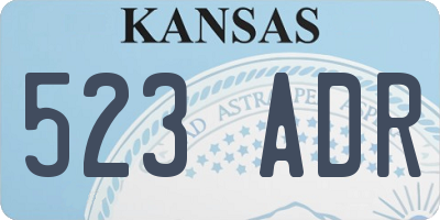 KS license plate 523ADR