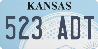 KS license plate 523ADT