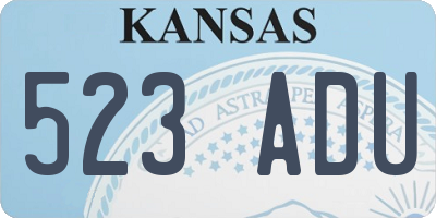 KS license plate 523ADU