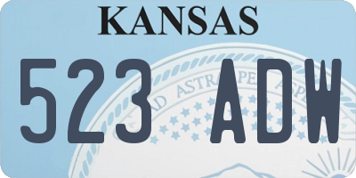 KS license plate 523ADW
