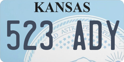 KS license plate 523ADY