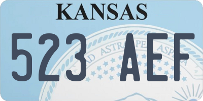 KS license plate 523AEF