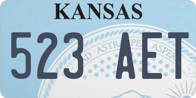 KS license plate 523AET