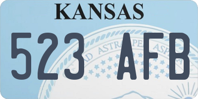 KS license plate 523AFB