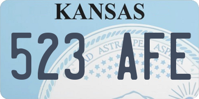 KS license plate 523AFE