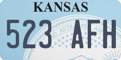 KS license plate 523AFH