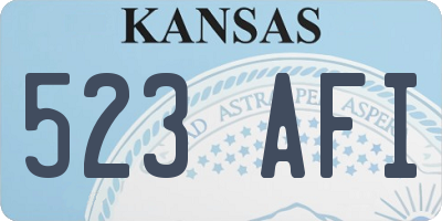 KS license plate 523AFI