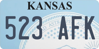 KS license plate 523AFK