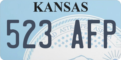 KS license plate 523AFP