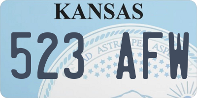 KS license plate 523AFW