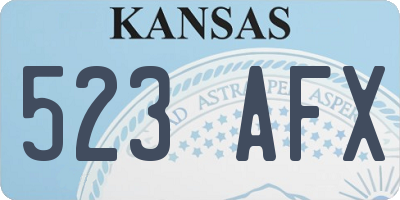 KS license plate 523AFX