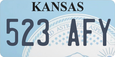 KS license plate 523AFY