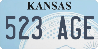 KS license plate 523AGE