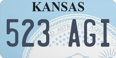 KS license plate 523AGI