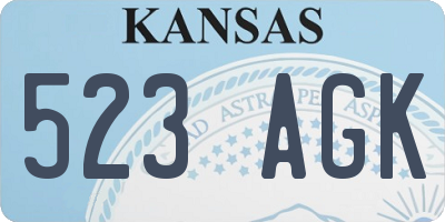 KS license plate 523AGK