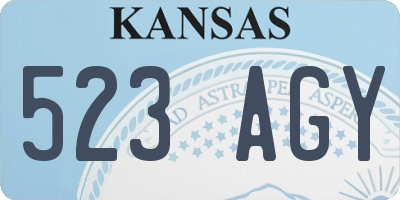 KS license plate 523AGY
