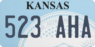 KS license plate 523AHA