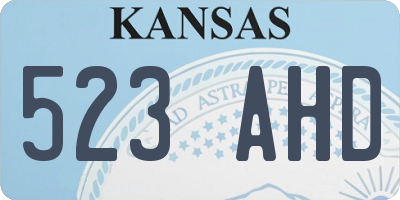 KS license plate 523AHD