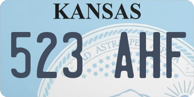 KS license plate 523AHF