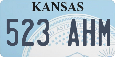 KS license plate 523AHM