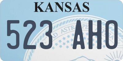 KS license plate 523AHO
