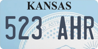 KS license plate 523AHR