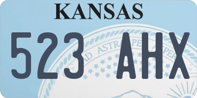 KS license plate 523AHX