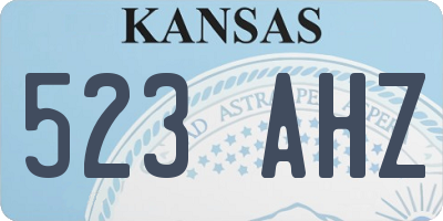 KS license plate 523AHZ