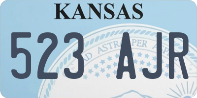 KS license plate 523AJR