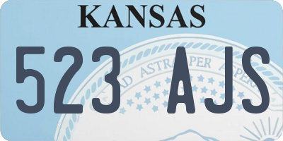 KS license plate 523AJS