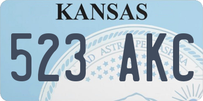 KS license plate 523AKC