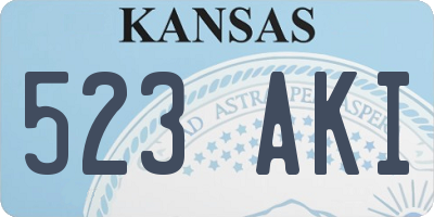 KS license plate 523AKI