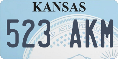 KS license plate 523AKM