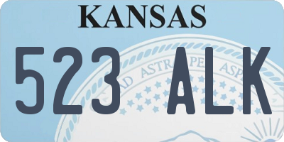 KS license plate 523ALK
