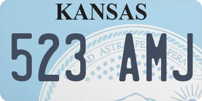 KS license plate 523AMJ