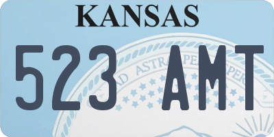 KS license plate 523AMT