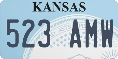 KS license plate 523AMW