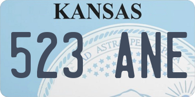 KS license plate 523ANE
