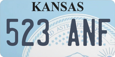 KS license plate 523ANF