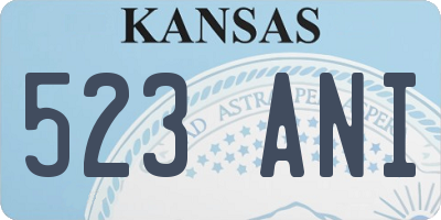 KS license plate 523ANI