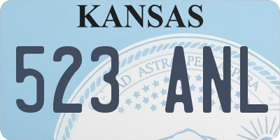 KS license plate 523ANL