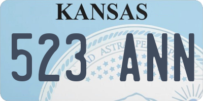 KS license plate 523ANN