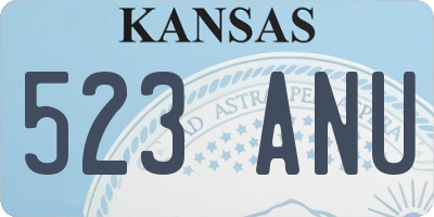 KS license plate 523ANU