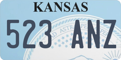 KS license plate 523ANZ