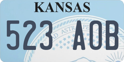 KS license plate 523AOB