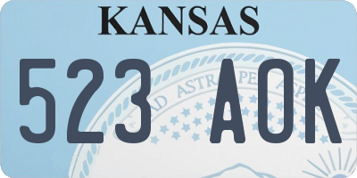 KS license plate 523AOK